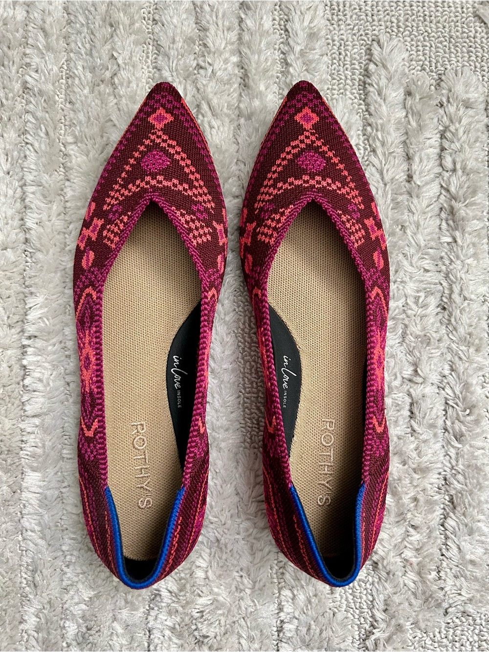 NWOB Rothy's The Point ballet flats - Size 8 in Berry Boho